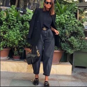 COPY - COPY - Zara slouchy paperbag baggy jeans denim bl…